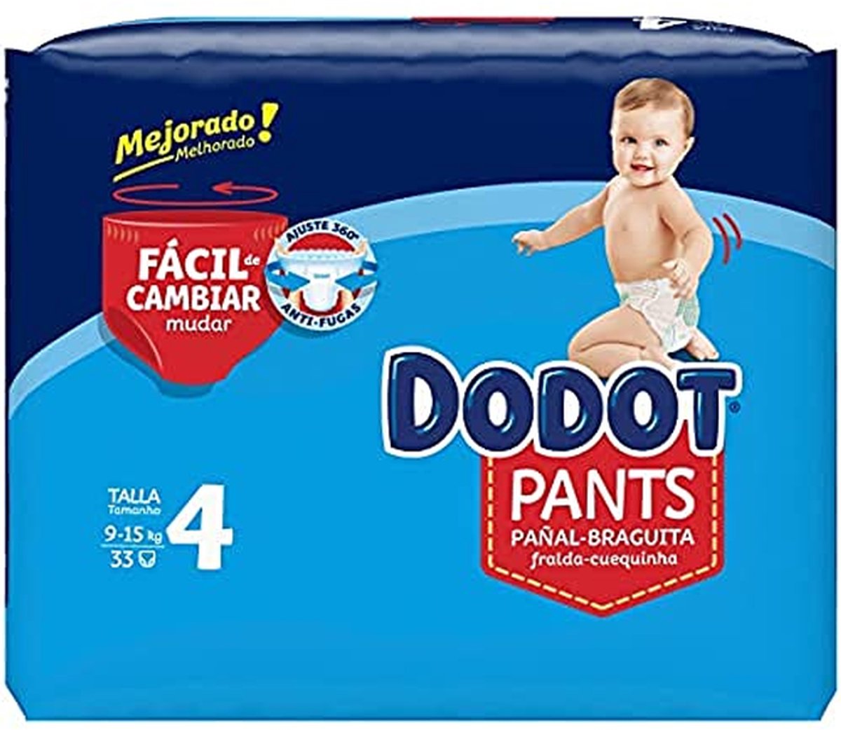 Baby Broekjes - Luierbroekjes - Droog Blijven - 360 Anti-lek - Maat 4 33 Stuks - Wit
