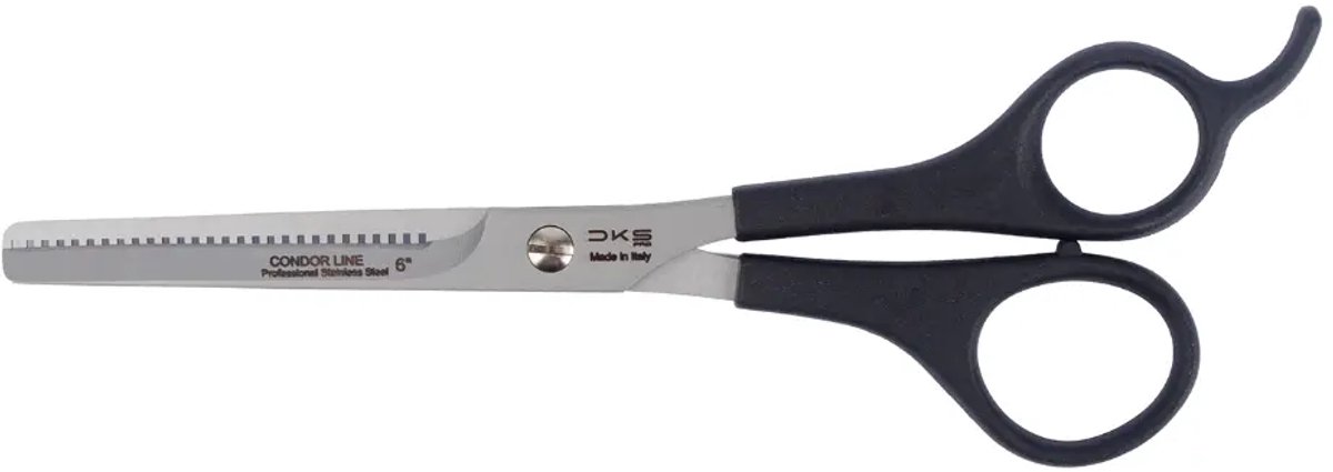 DKS Pro Academy 111 Coupeschaar 6.0 Inch – Professionele Uitdunschaar – 35 Tanden – 420 RVS – Rechtshandig – Zwart/Zilver