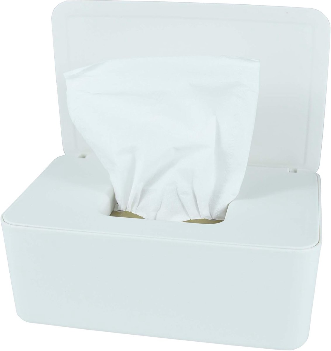 Luierdoekjesdispenser - Opbergdoos - Babyverzorging - Houdt doekjes vers - 18.5 cm - Wit