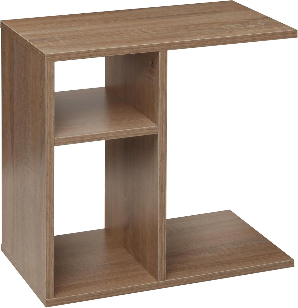 Bijzettafelbank - Klein tafeltje - Bank opbergen - Met opbergvakken - 50x50x30 cm - Houtdesign