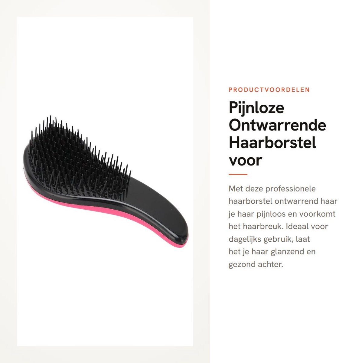 Dailygoods- Haarborstel Professionele Salonkwaliteit - Ontwarrende Borstel - Antiklit Haarborstel - Pijnloos Tegen Haarbreuk - Voor Glad en Zacht Haar - Organische Haarborstel