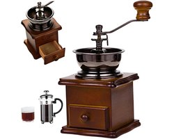 Handmatige Koffiemolen - Koffiezetapparaat - Verse Koffie Maken - Keramische Maalkern - 3.5 x 3.5 x 7.1 inch - Bruin