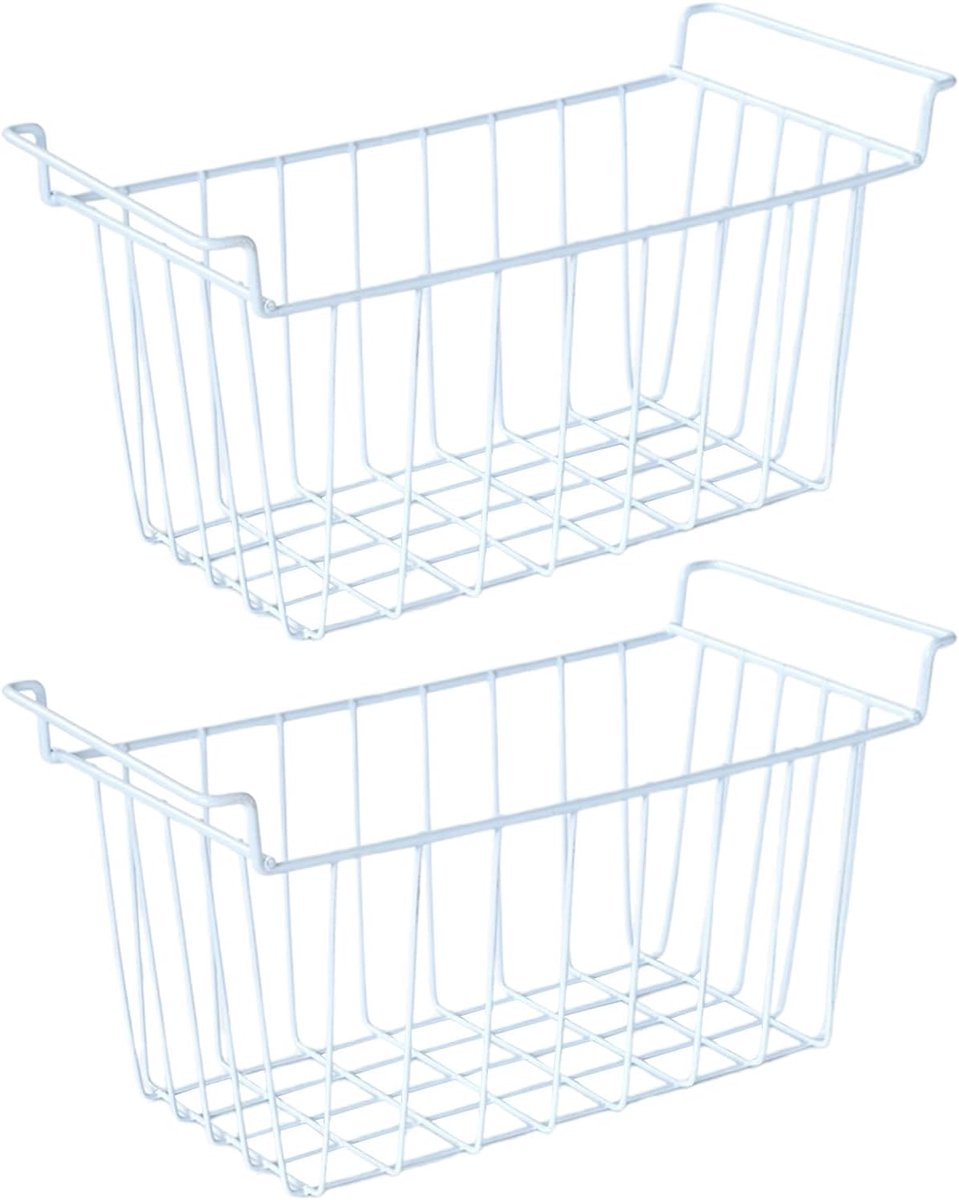 Vriezer Organizer - Vrieslade Indeler - Voedsel Opslag - Ventilatie Technologie - 46 x 26 x 24.5 cm - Zilver