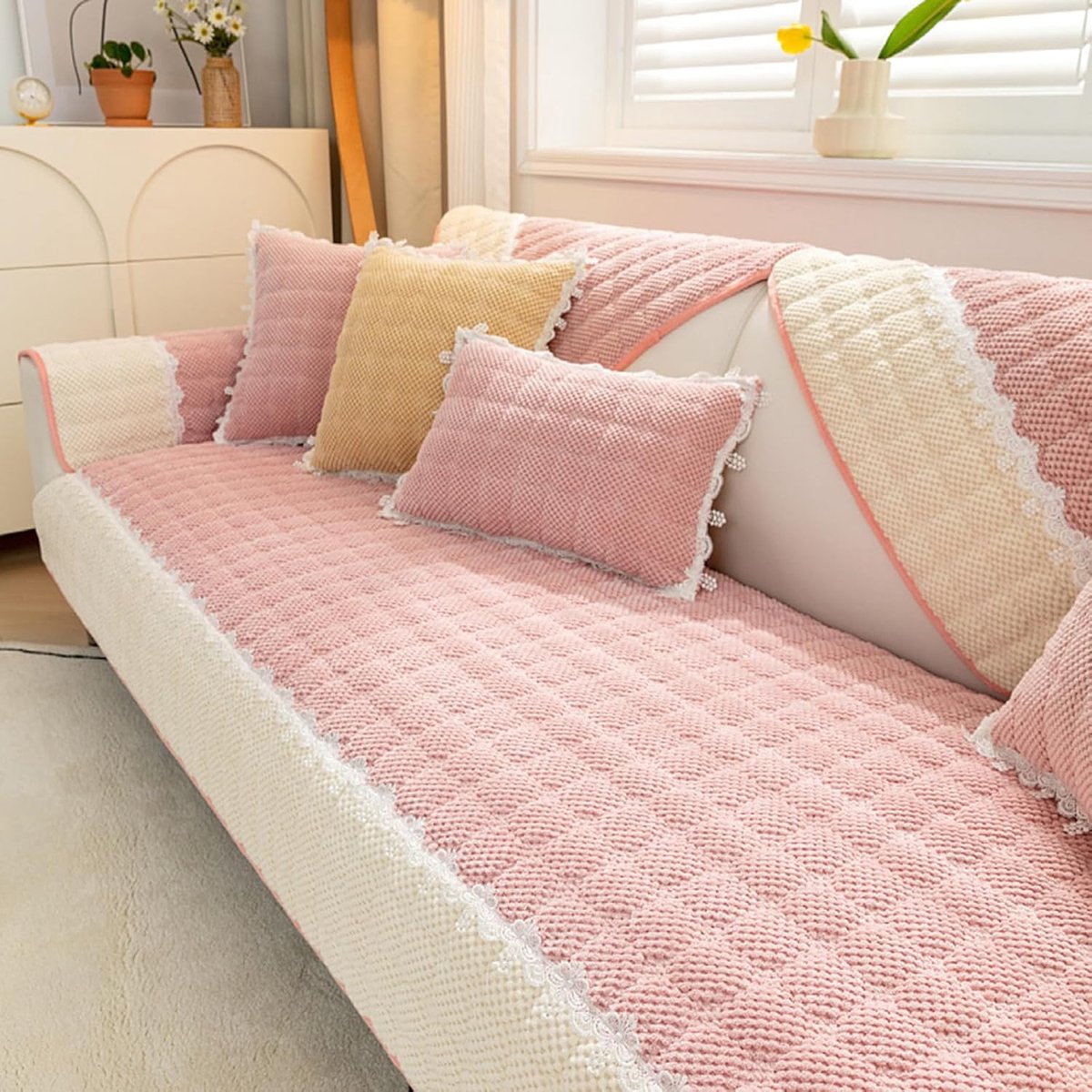 Bankhoes Stof Leer - Meubelbeschermer - Bank Beschermen - Antislip Ontwerp - Universeel - 