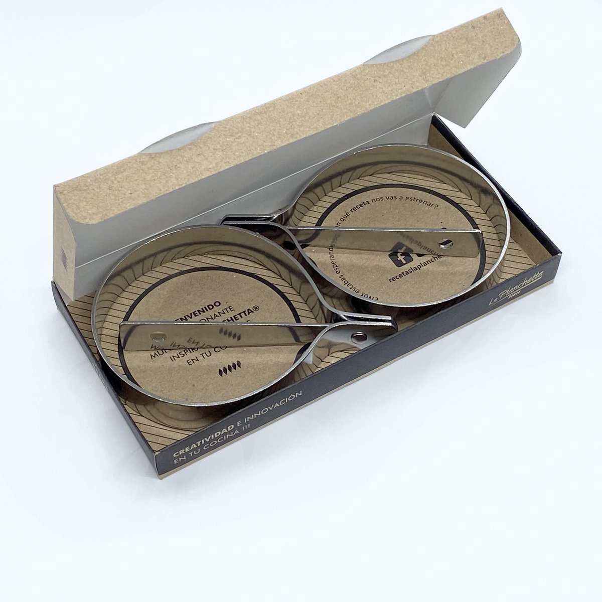 La Planchetta Kookringen – Set van 2 – Eierringen 8 cm – Roestvrij Staal – Inklapbaar Handvat – Voor Plancha, Pan & BBQ