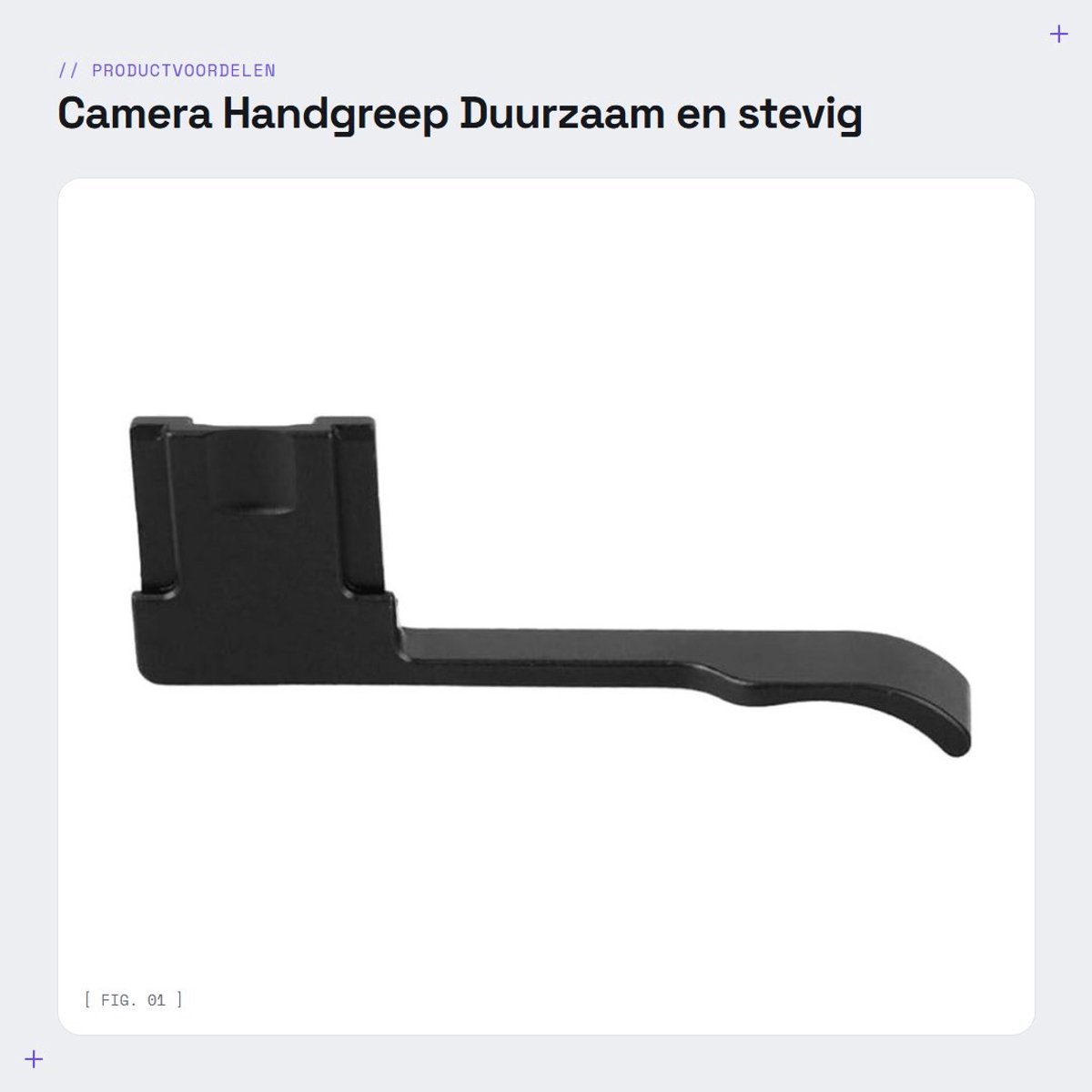 Dailygoods- Handgreep Duim Rest Up - Aluminiumlegering - Geschikt voor GR/GRII/GRIII - Camera Accessoire - Zwart - Comfortabel en Duurzaam - Camera Grip