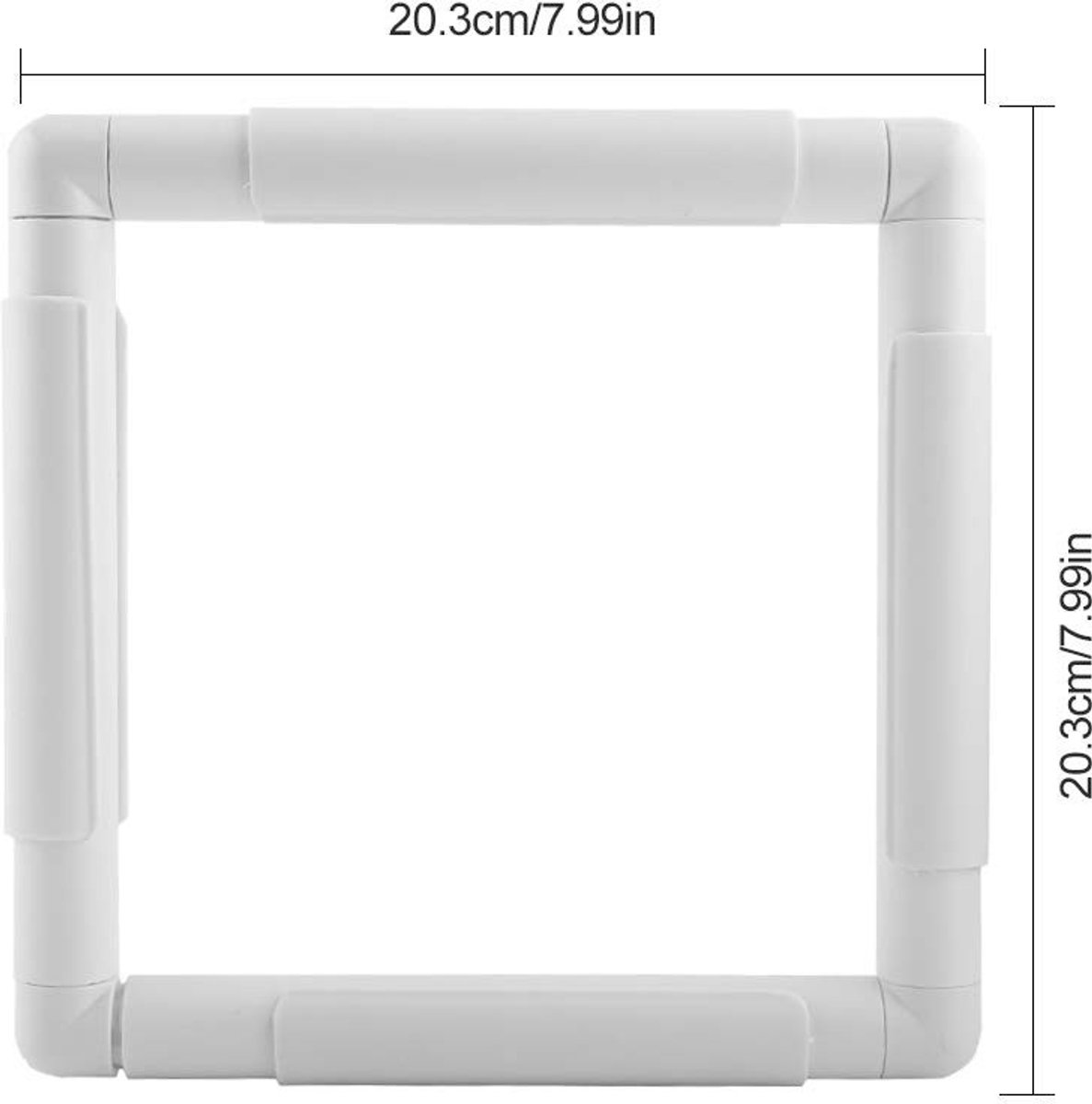 Dailygoods- Borduurframe 20,3 x 20,3 cm - Kunststof - Snap Frame - Borduurwerk - Quilting - Naaiwerk - Duurzaam en lichtgewicht - Borduurhoepel