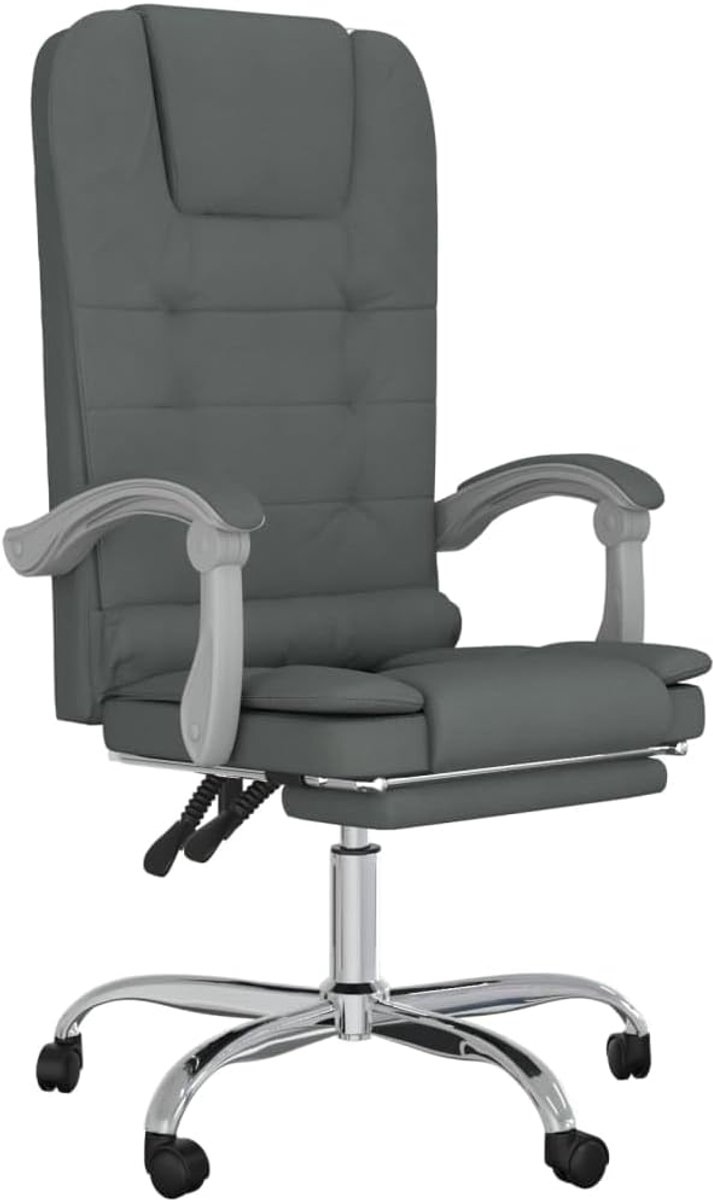 Bureaustoel Massagefunctie - Ergonomische Stoel - Ontspannen Werken - Verstelbare Rugleuning - Max 110 kg - Donkergrijs