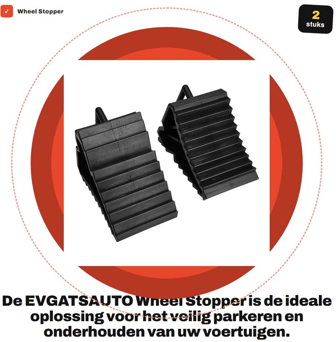 Dailygoods- Wielstopper 2 Stuks - Antislip Blok - Veiligheidsblok - ABS Kunststof - Voor Auto/Trailer - Duurzaam en Schokbestendig - Wielblokken