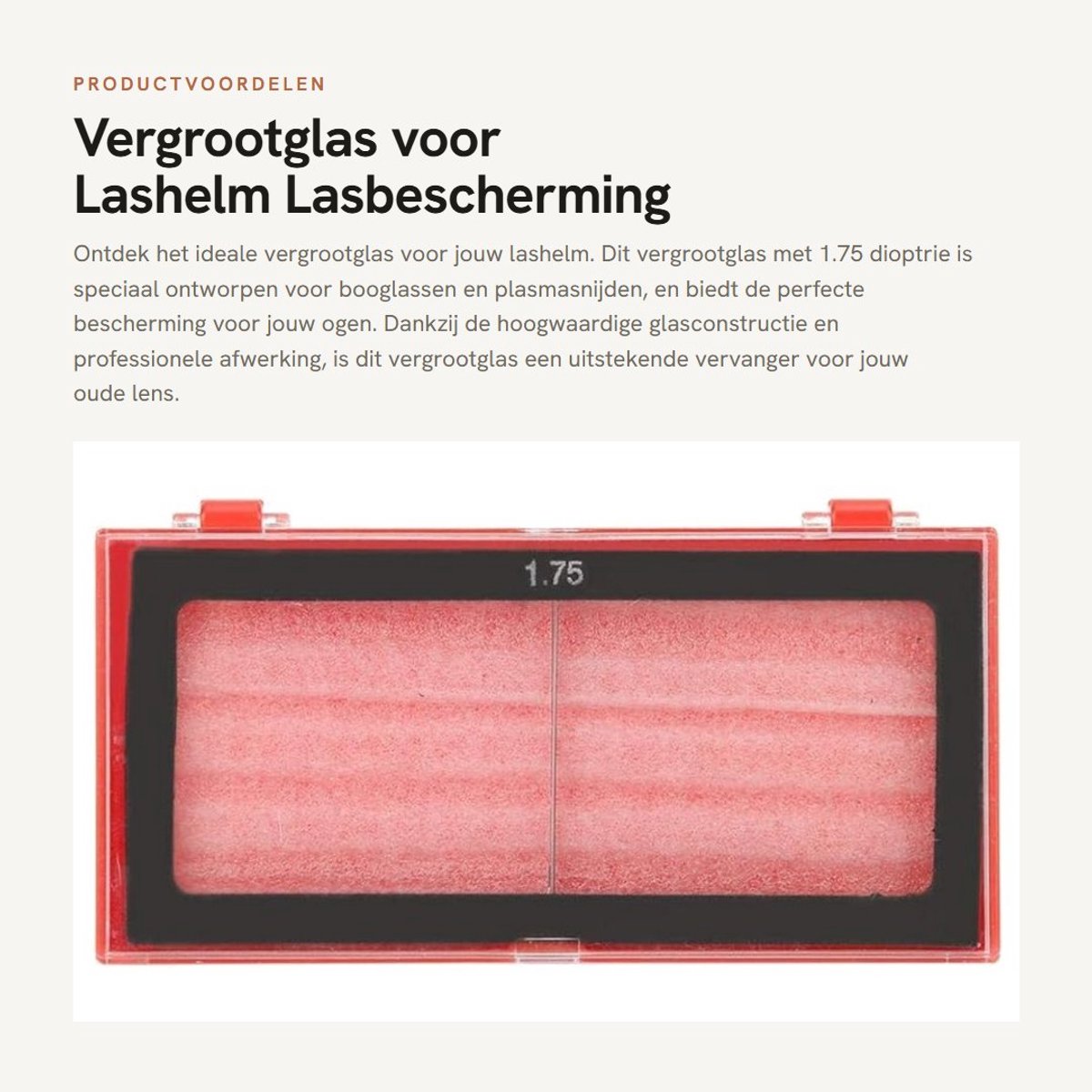 Dailygoods- Vergrootglas 1,75 Dioptrie - Lasglas Lens - Geschikt voor Booglassen - Professionele Oogbescherming - Lensgrootte 5x4 cm - Dikte 3 mm - Laslens
