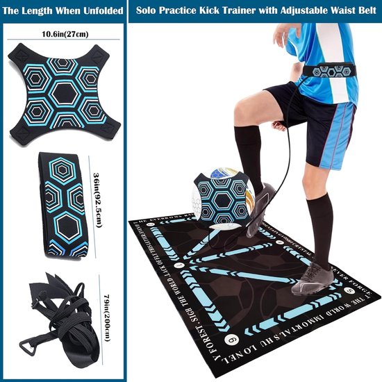Voetbal Training Mat - Voetstap Mat - Voetwerk Verbeteren - Dikke Zachte Ondergrond - 60 cm - Turquoise — afbeelding 2