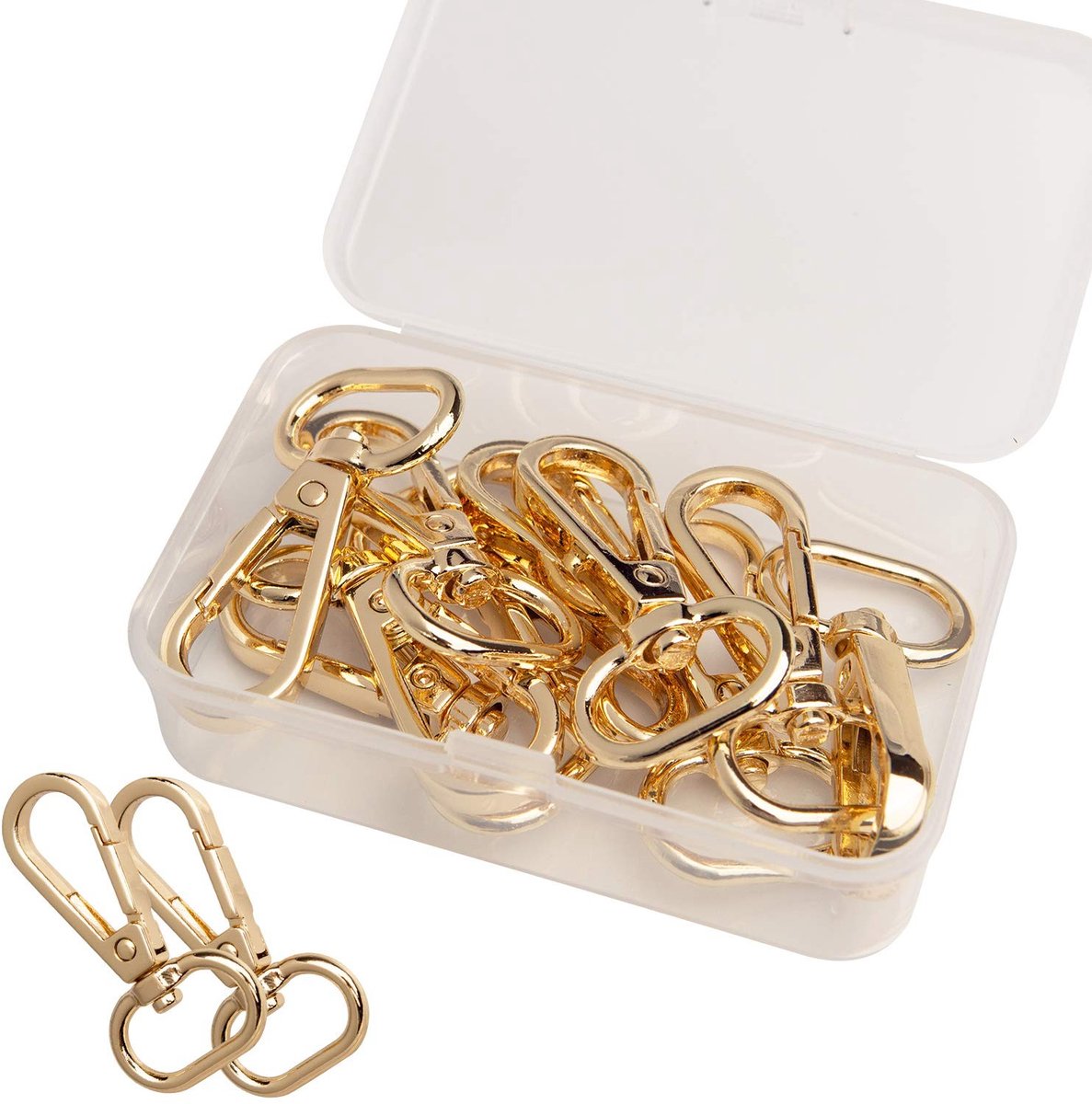 Dailygoods- Kreeftgespen Gouden 10 stuks - Sleutelhanger Ringen - Sleutelhanger Haken - Duurzaam - Geschikt voor Handtas - Totale lengte 5 cm