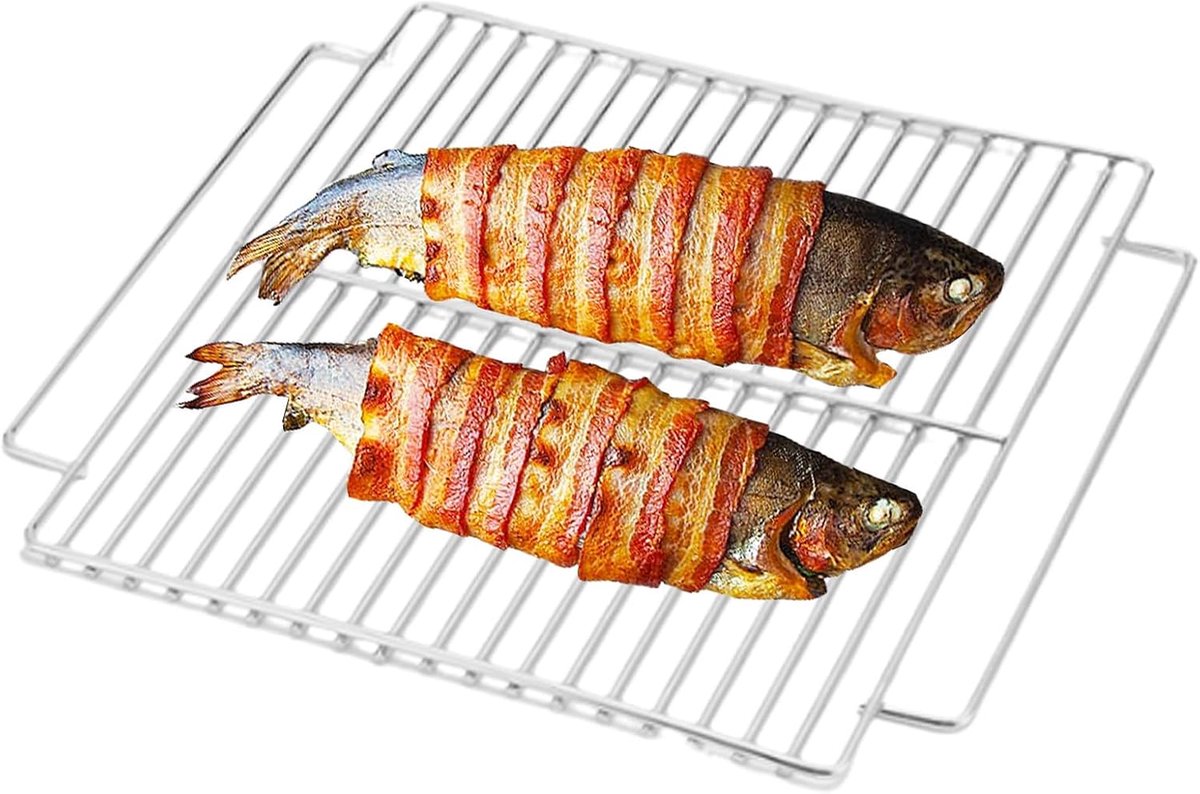 BBQ Grill Rek Roosteren Accessoire Buiten Koken Roestvrij Staal 24 x 20 cm Metaal