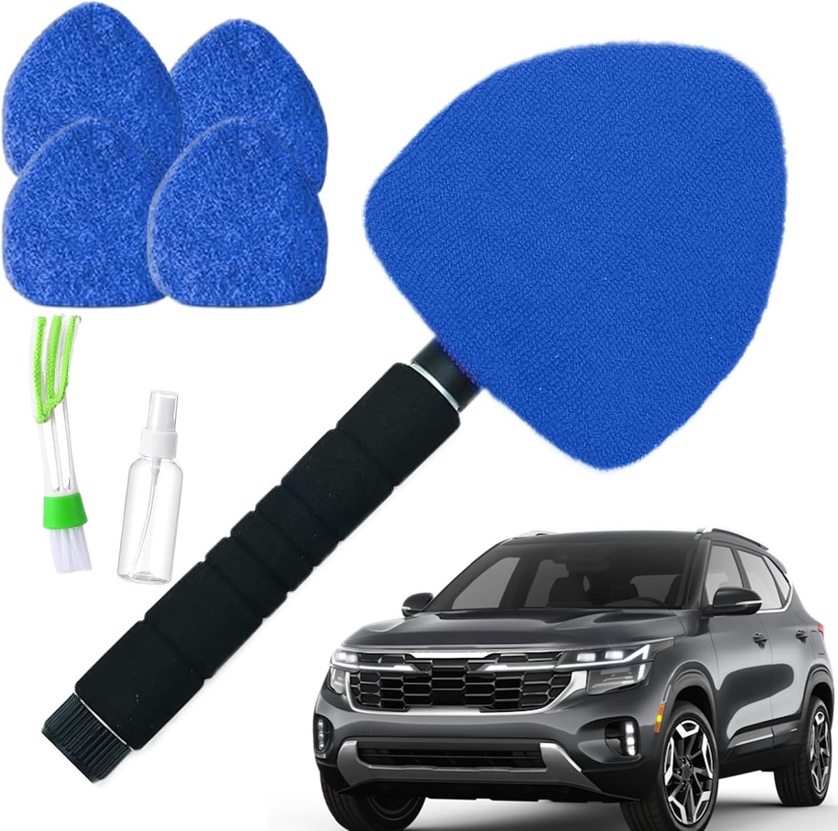 Ruitenreiniger Tool - Auto Glas Reiniger - Voertuig Onderhoud - Uitschuifbaar En Draaibaar - 41-57 cm - Blauw