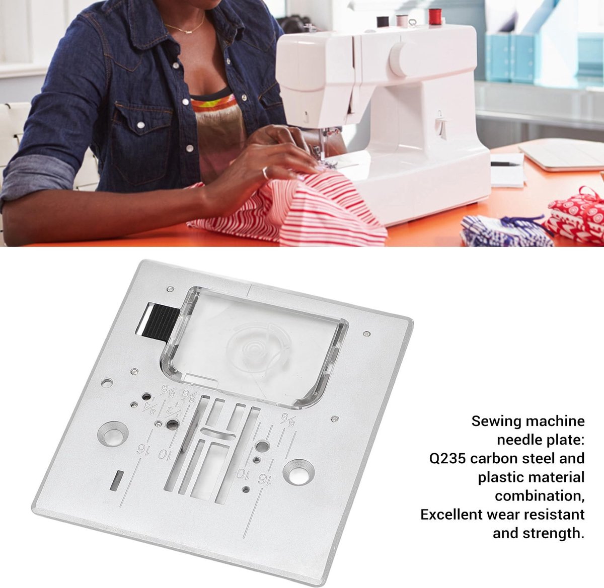 Dailygoods- Naaldplaat Transparant Ontwerp - Naaldkeelplaat - Naaimachineonderdelen - Slijtbestendig Materiaal - Geschikt voor Singer 7256/7258/7422/7424/7426/7430/7436/7444/7446 - Verbeterde Naaiefficiëntie - Naaimachineonderdeel