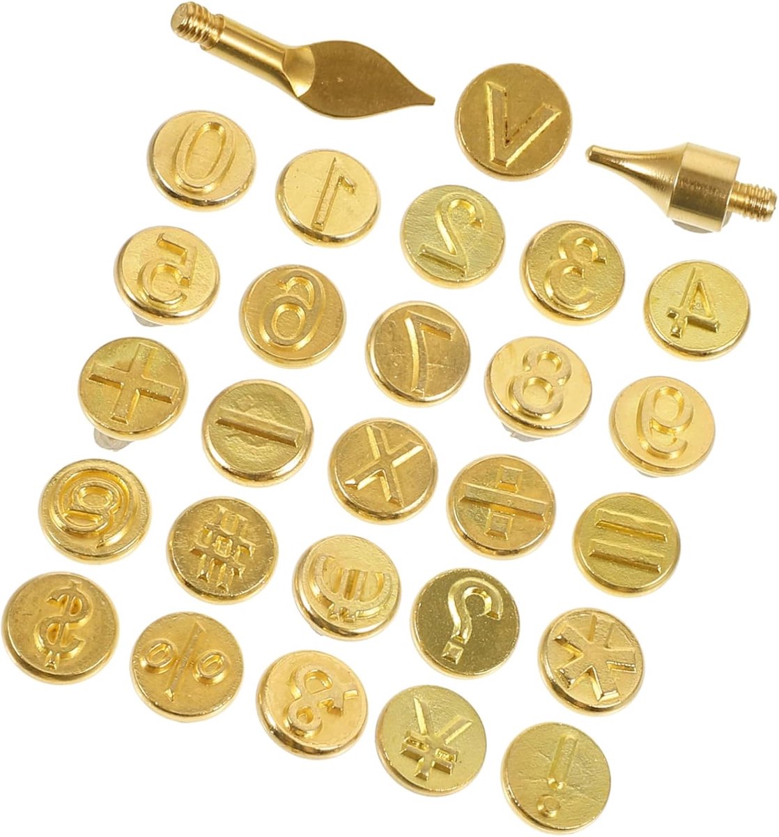 Metalen Brand Punten - Graveer Kit - Cijfers Overbrengen - Duurzaam Metaal - 2.8 x 1 cm - Goud