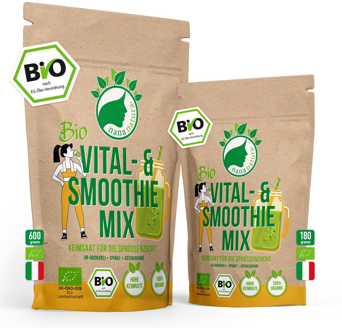 Dailygoods- Kiembaar Zaad Bio Vital-Mix - Kiemgroenten - Microgreens - Superfoods - 180 g - Gecertificeerd biologisch zaad - Kiemzaden