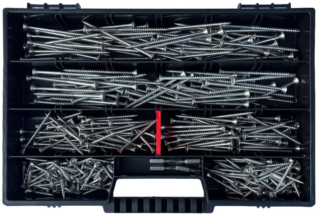 Schroevenset Roestvrij Staal - Houtschroeven Spaanplaatschroeven - Meubelmontage Bouw - V2A Kwaliteit Torx - 278 Delig - Zilver