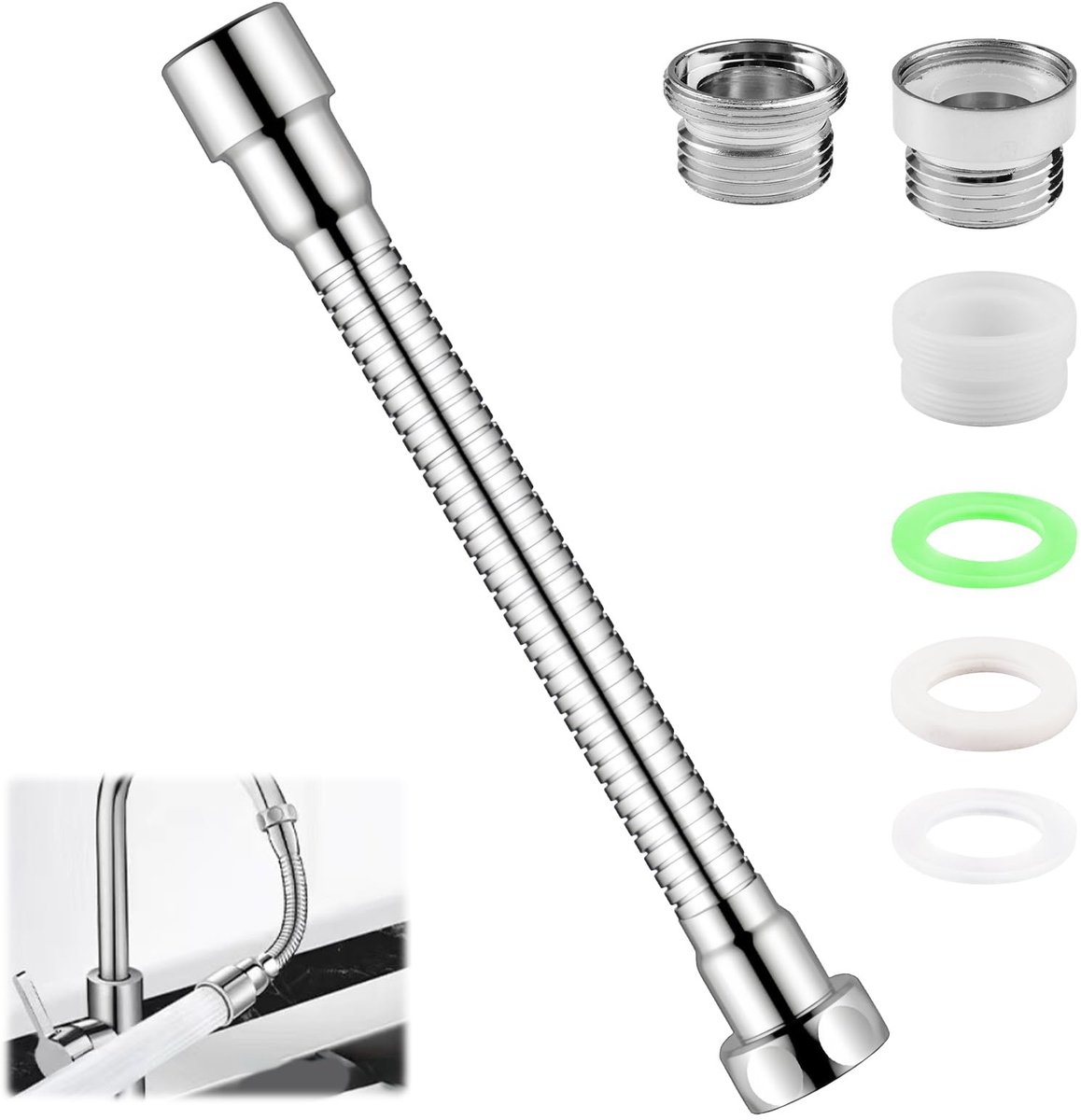Dailygoods - Keuken Kraan Verlenging 30 cm van Roestvrij Staal