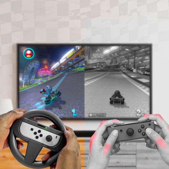Switch Racing Wheel Grip - Controller Accessoire - 2 Stuks - Compatibel met Switch OLED - Race Game Accessoire — afbeelding 2