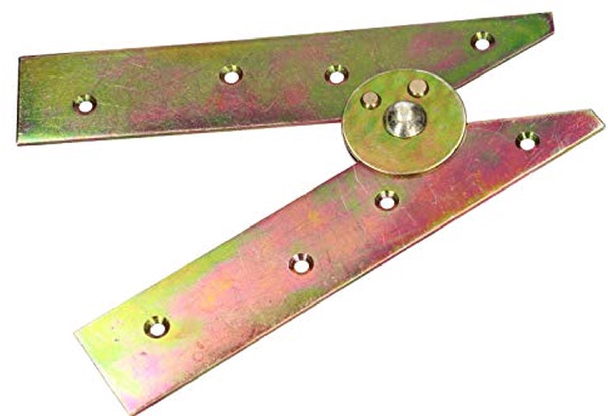 Ladder Scharnieren - Vouwladder Onderdeel - Stevig Bevestigen - Roestbestendig Gecoat - 200 mm Lengte - Goud/Gegalvaniseerd