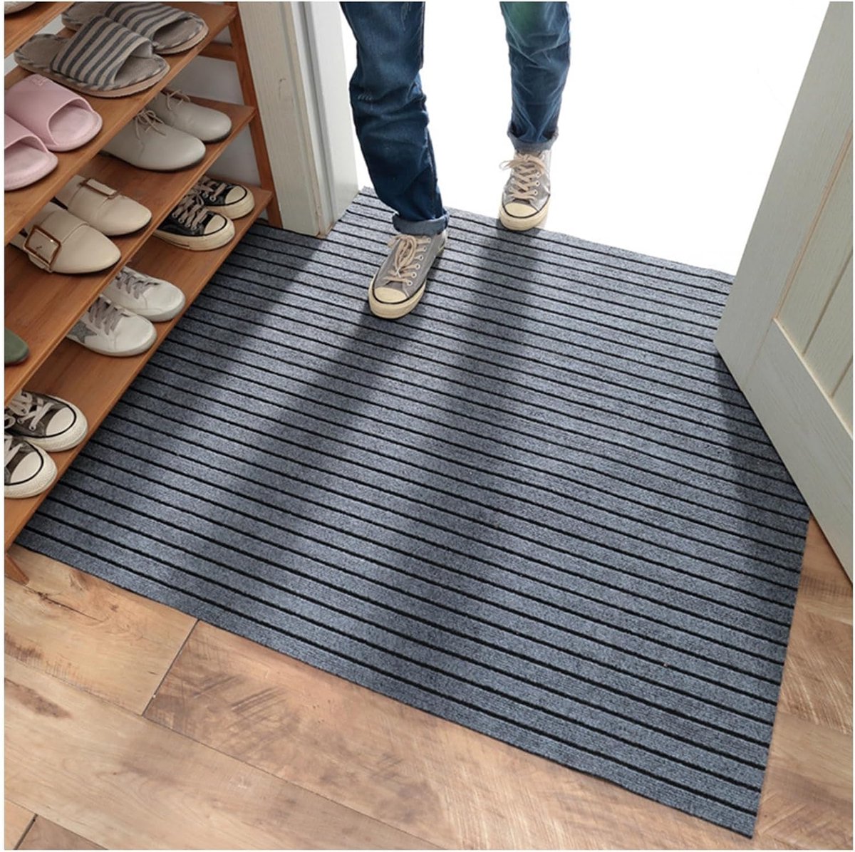 Binnendeurmat - Droogloopmat Wasbaar - Vocht Vangen - Antislip TPE-achterkant - 90 x 120 c