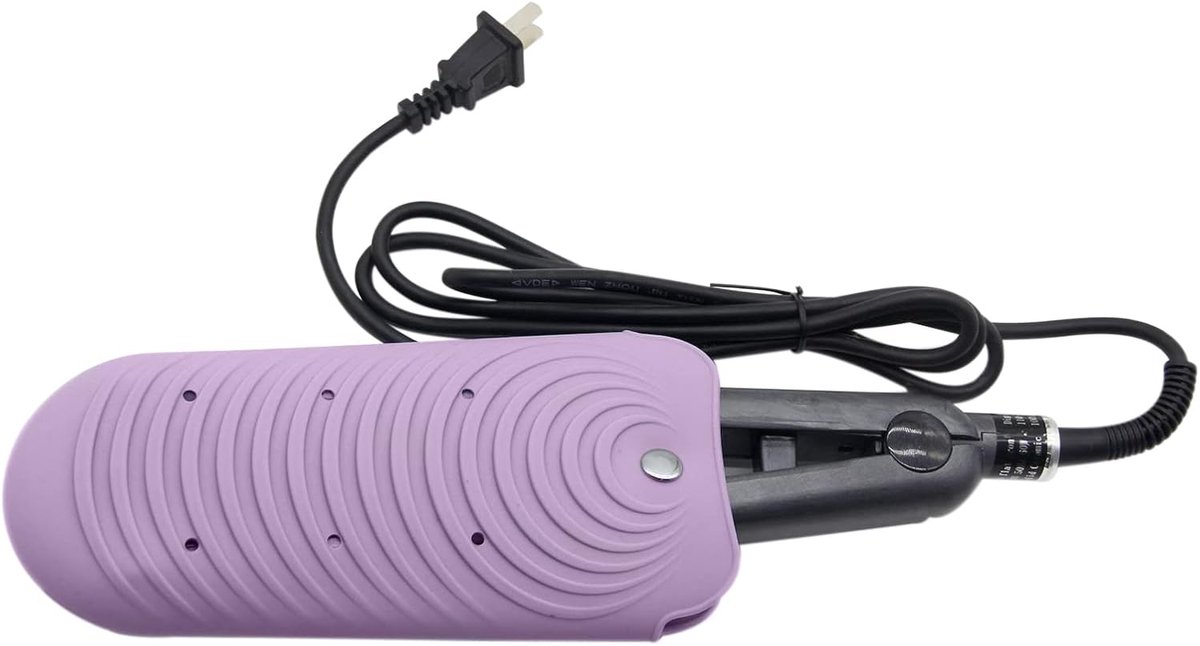 Hittebestendige Mat - Siliconen Hoes - Haarstyling Beschermen - Antislip Golventextuur - 20 x 10 cm - Paars