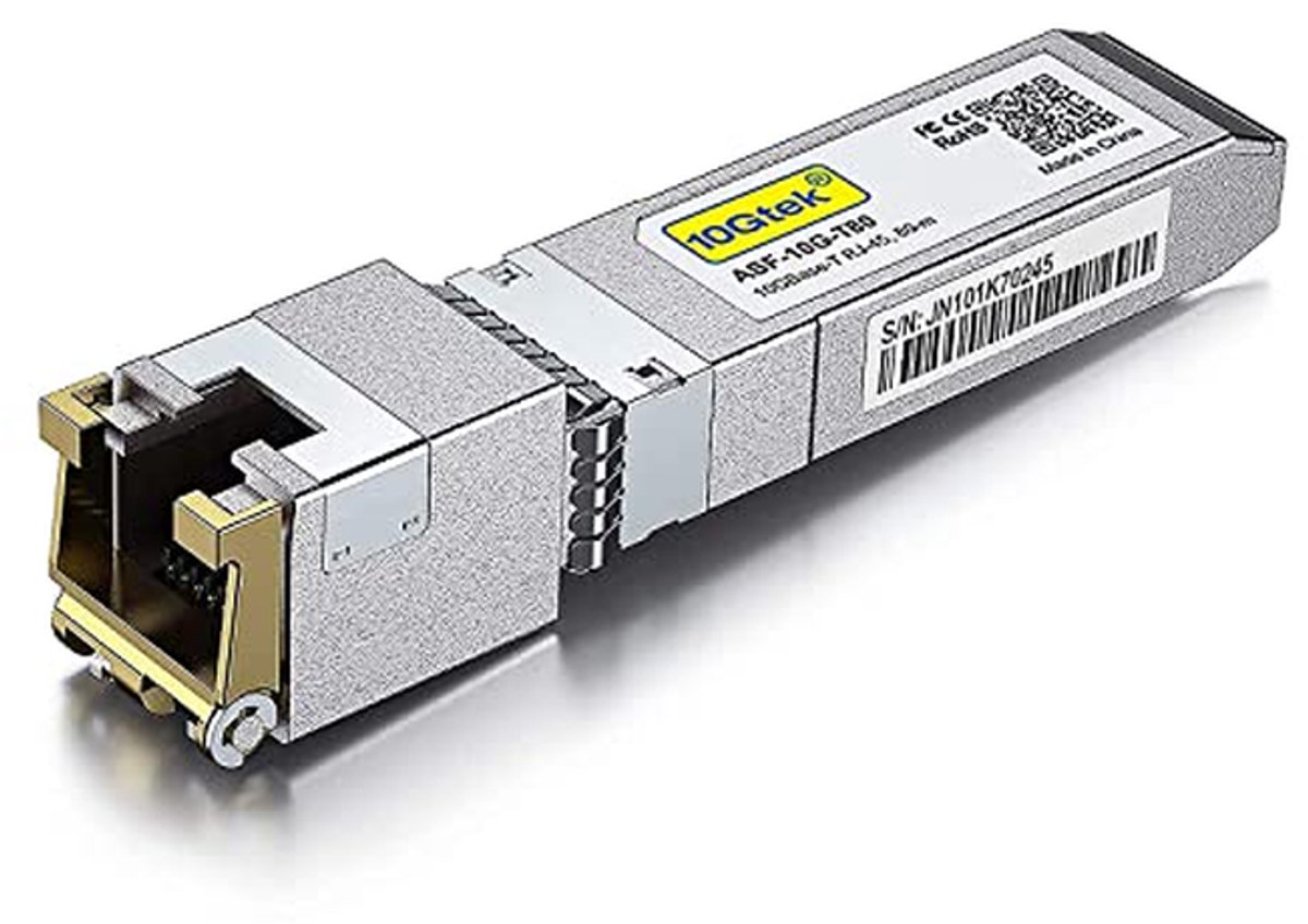 Netwerk Transceiver - RJ45 SFP+ - Netwerk Uitbreiding - Lage Stroomverbruik - 80 meter - Zilver