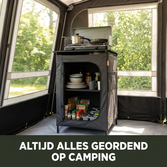 Happy Rhino - Opbergkast Stara - Grijs - Aluminium buis - Campingkast - Voorraadkast - Kampeerkast — afbeelding 3
