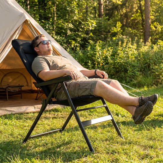 Happy Rhino - Campingstoel Rila XL - Vouwstoelen - Zwart - 5,5kg - 3D mesh - 46 x 5.5 x 50 cm van Merkloos — afbeelding 5