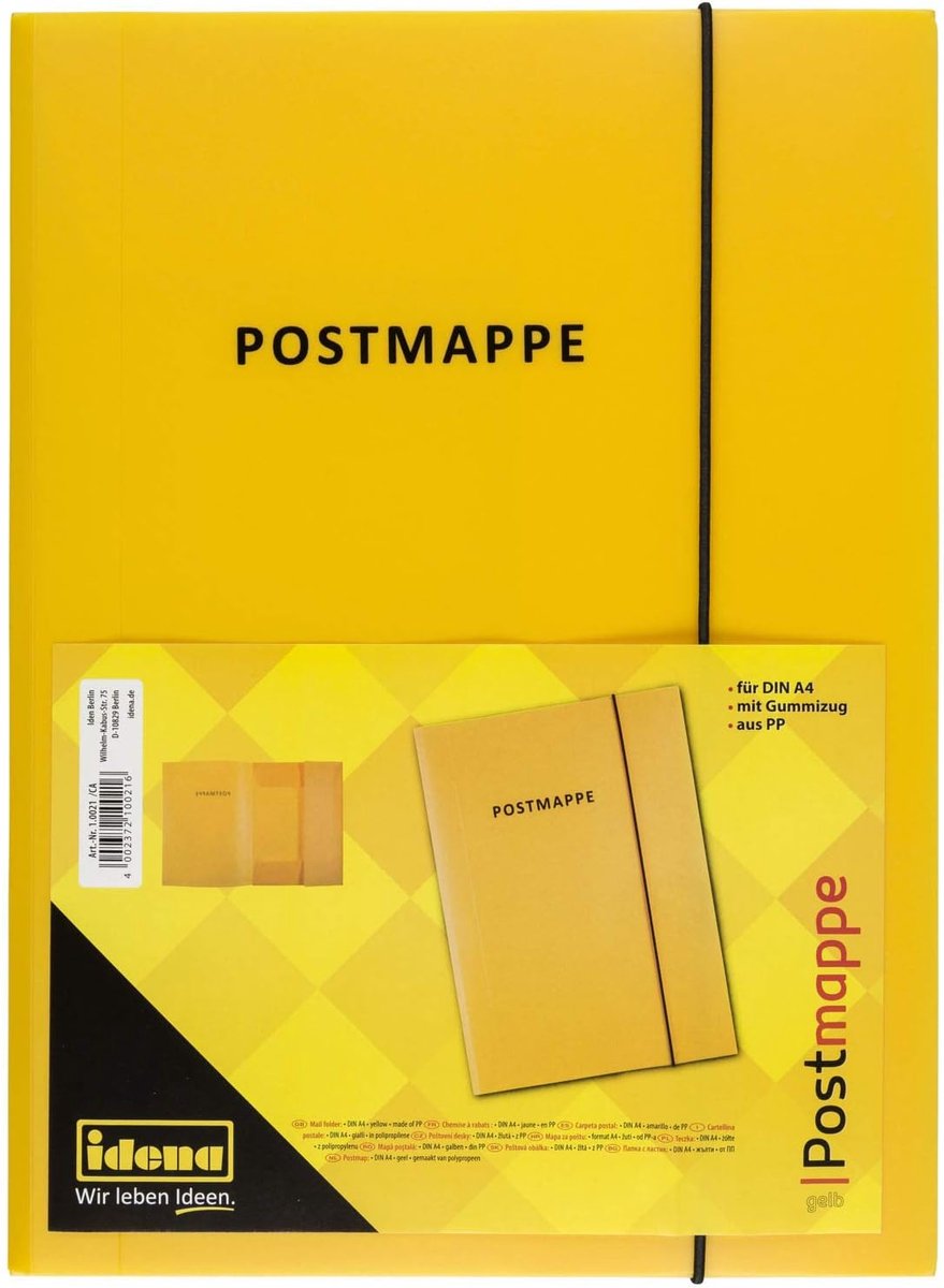Postmap PP - Documenten map - Post Sorteren - Met Elastiek - A4 Formaat - Geel