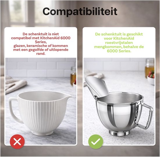 KitchenAid Accessoireset (RVS) - Geschikt voor 4.3L & 4.8L Tilt-Head Keukenmachines (Artisan / Classic) - Vaatwasmachinebestendig van KitchenAid — afbeelding 5