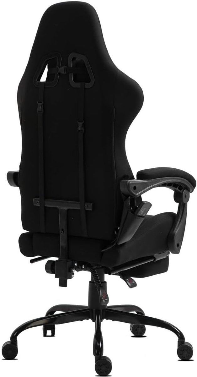 Comfortabele Stoel - Directeursstoel Stoffen - Thuiswerken Ontspannen - Ingebouwde Massagefunctie - 150 kg Belastbaar - Zwart thumbnail 6