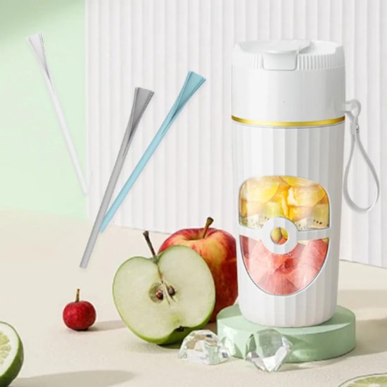 Draagbare Mixer - Mini Blender - Verse Smoothies Maken - USB-C Oplaadbaar - 450ml Capaciteit - Wit — afbeelding 3