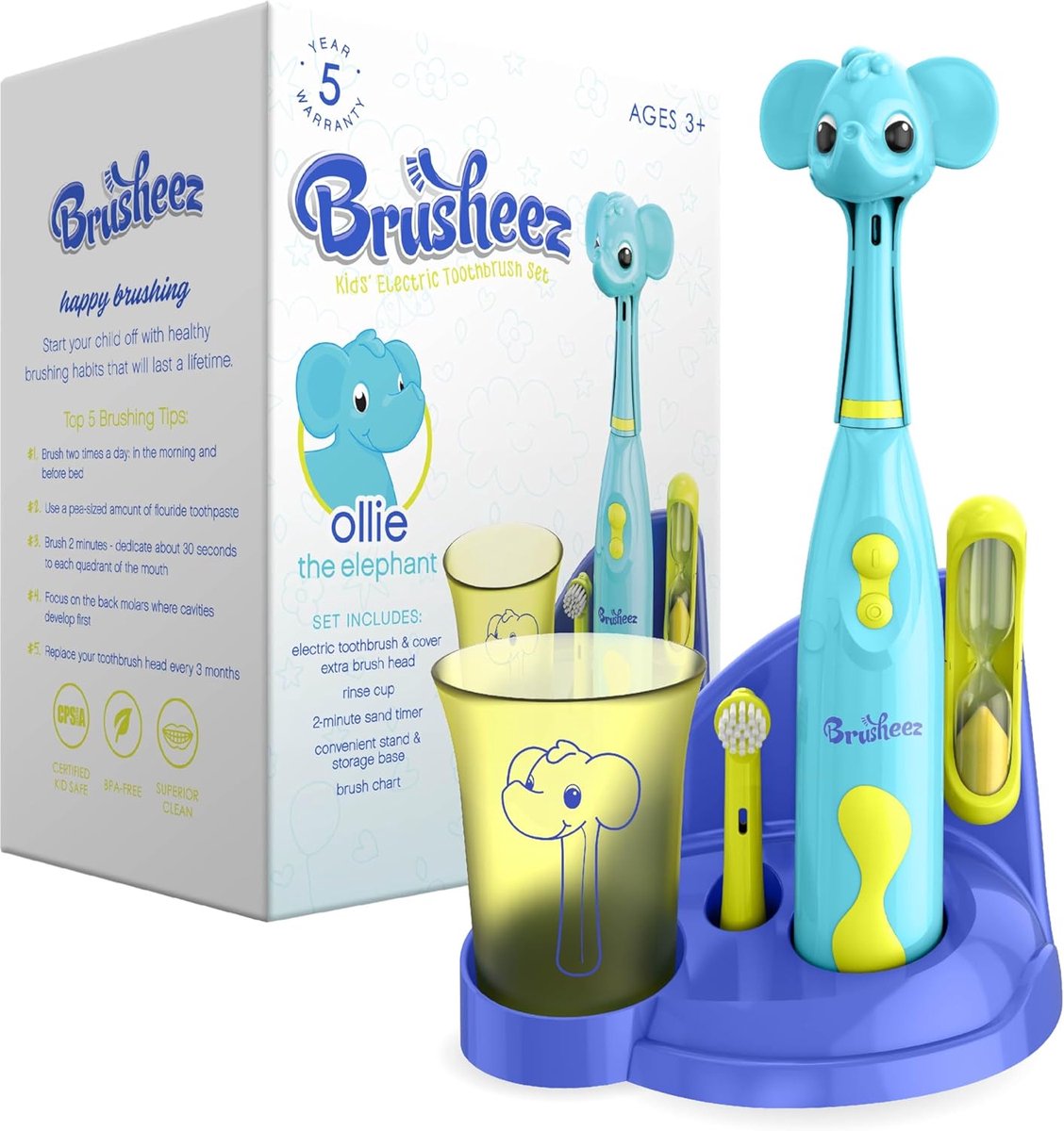 Elektrische Tandenborstel - Kinder Tandenborstel Set - Gezonde Mondhygiëne - Inclusief Timer - 2 Opzetborstels - Multicolor