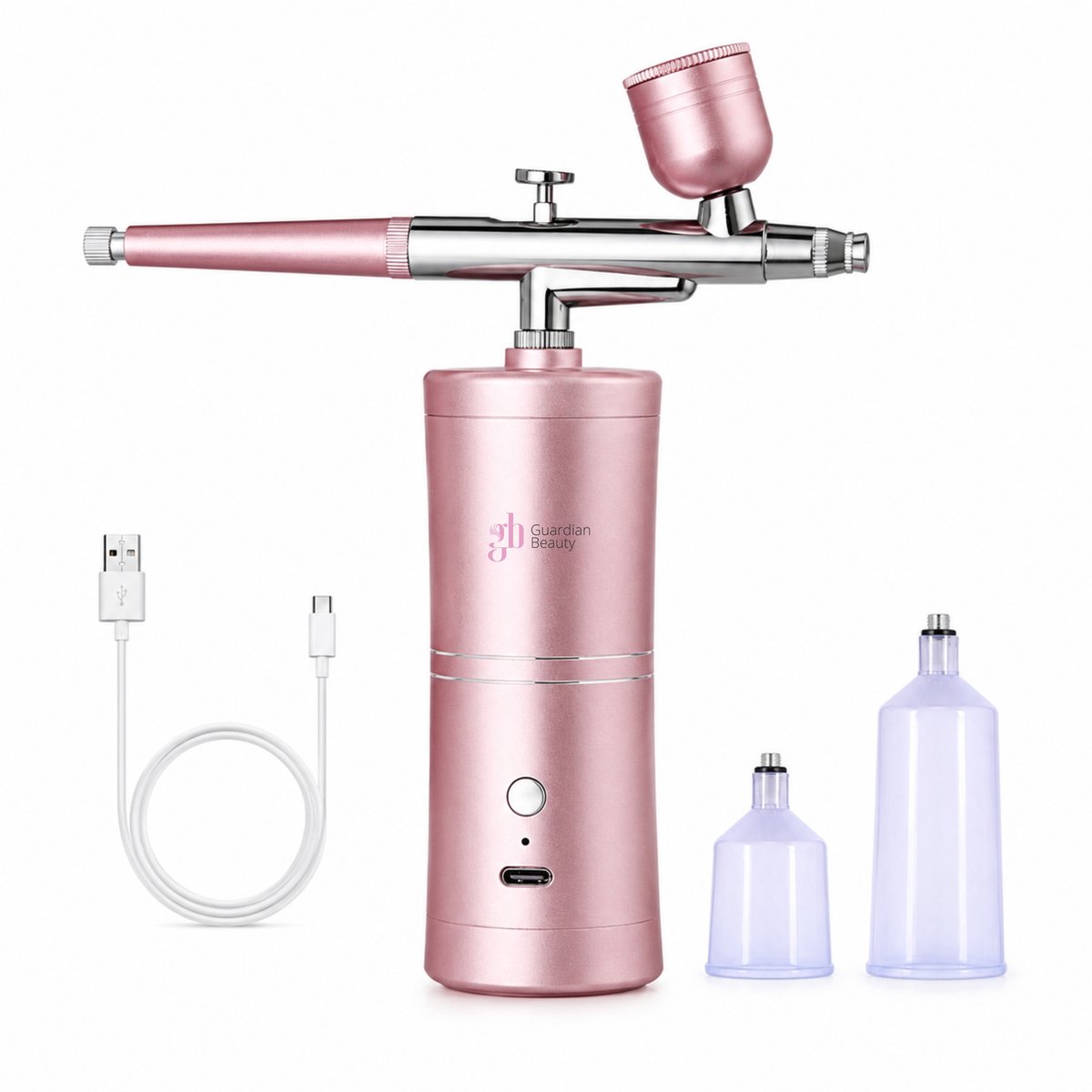 Guardian Beauty Airbrushset met Compressor - Roze - Oplaadbare - Hoge Druk en Fijne Verneveling