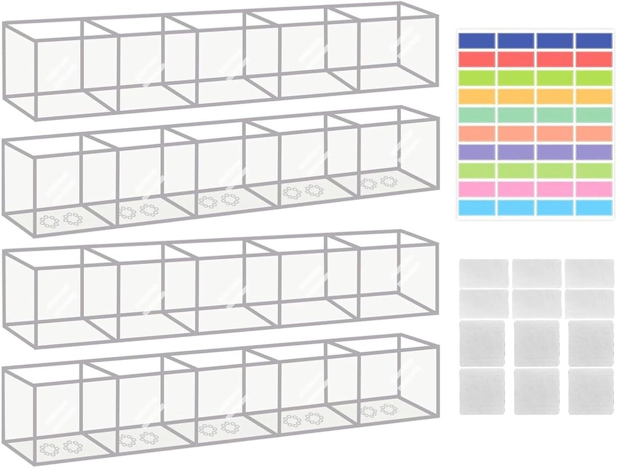 Opbergsysteem Rietjes - Rietjesdispenser Houder - Keuken Organiseren - Zelfklevend Acryl - 26.2 cm Lengte - Transparant
