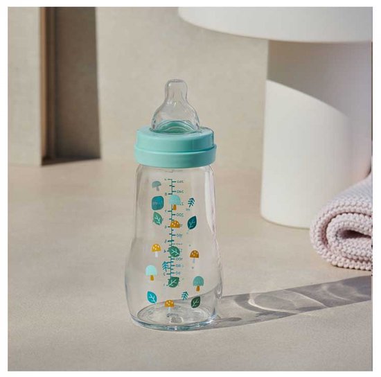 MAM – 260 ml glazen babyfles – Nature Aqua – Flow 2 – SkinSoft — afbeelding 5