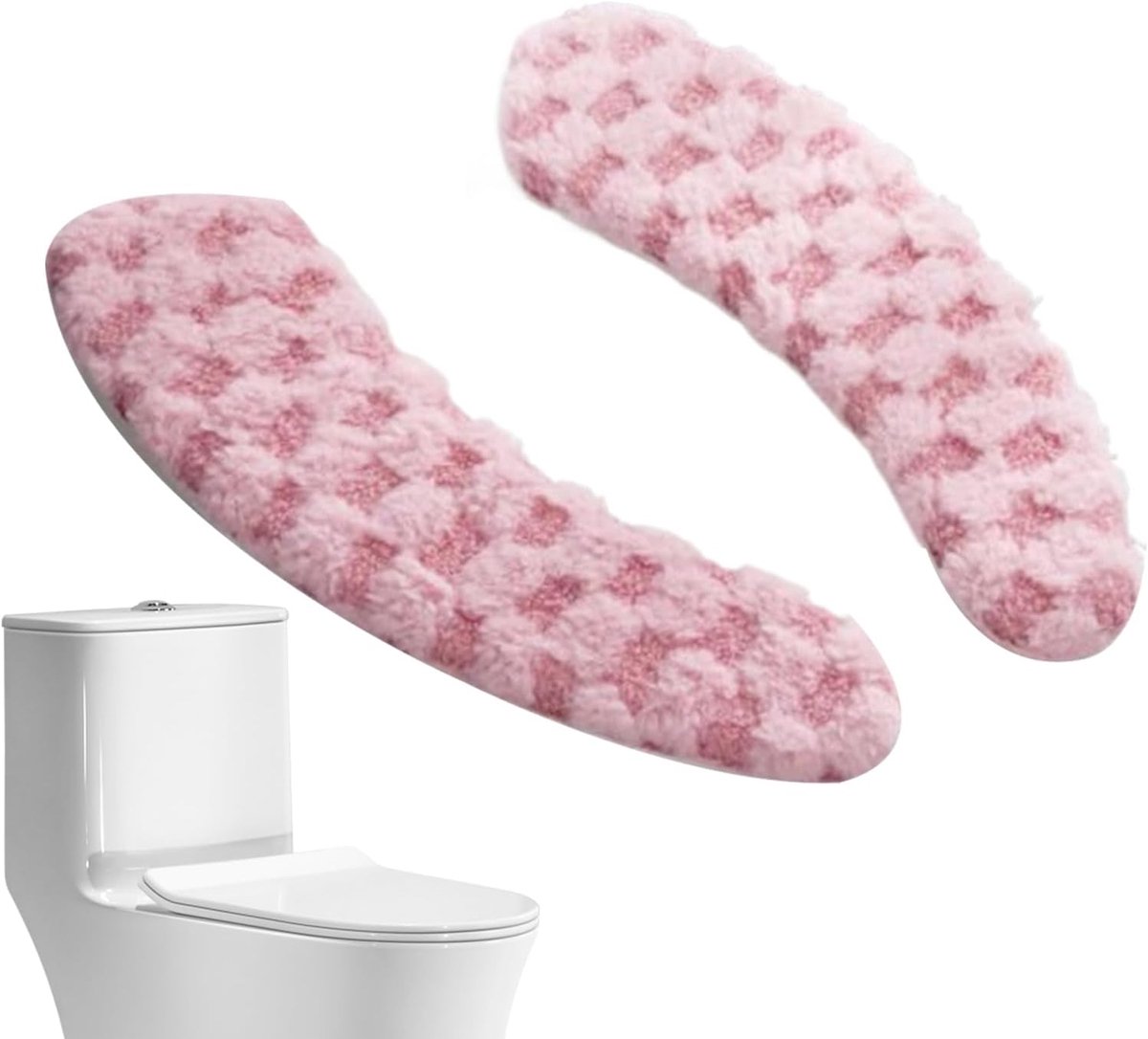 Toiletbrilhoes - Zachte Pads - Comfort Verhogend - Zelfklevend Wasbaar - 40 cm - Grijs