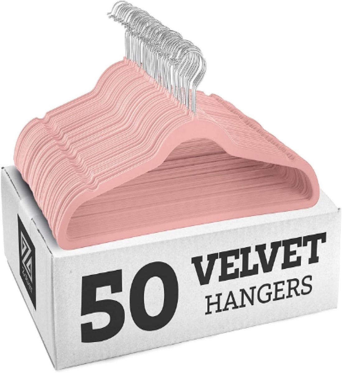 Fluwelen Kledinghangers - Anti-slip Hangers - Kleding Opbergen - 360° Draaibare Haak - 100 Stuks - Roze