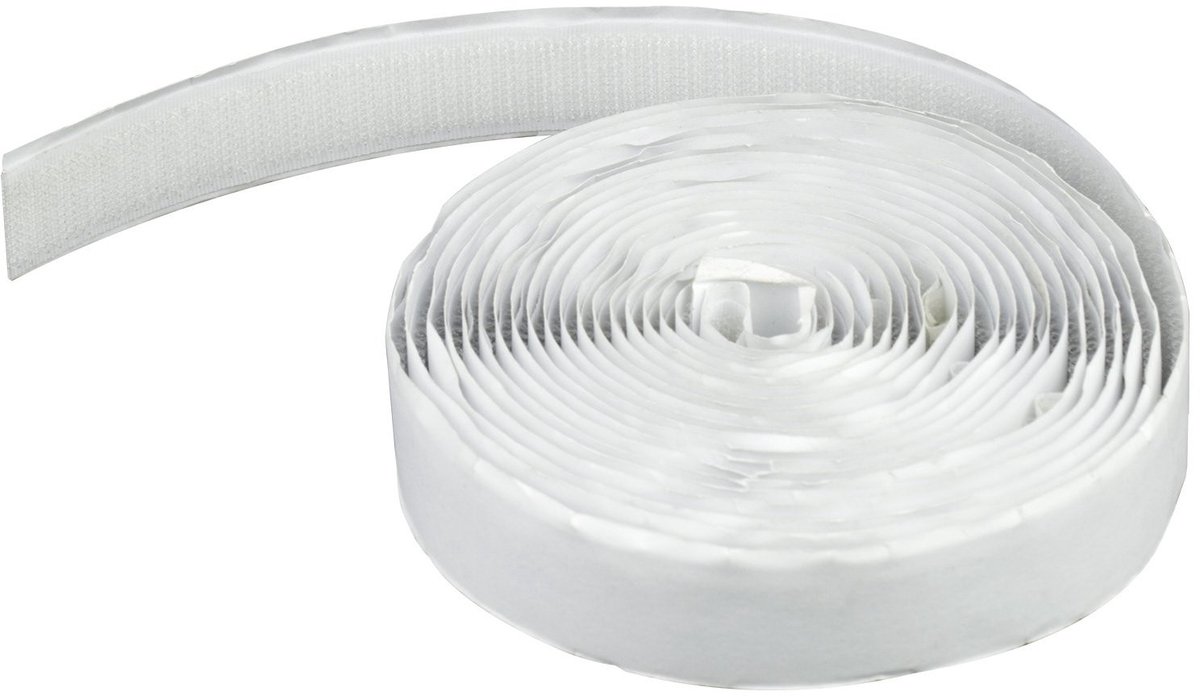 Dailygoods- Haak Klittenband 6,3m - Zelfklevend - Nylon Materiaal - 20mm Breed - Sterke Hechting - Geschikt voor Vliegengaas - Plakband