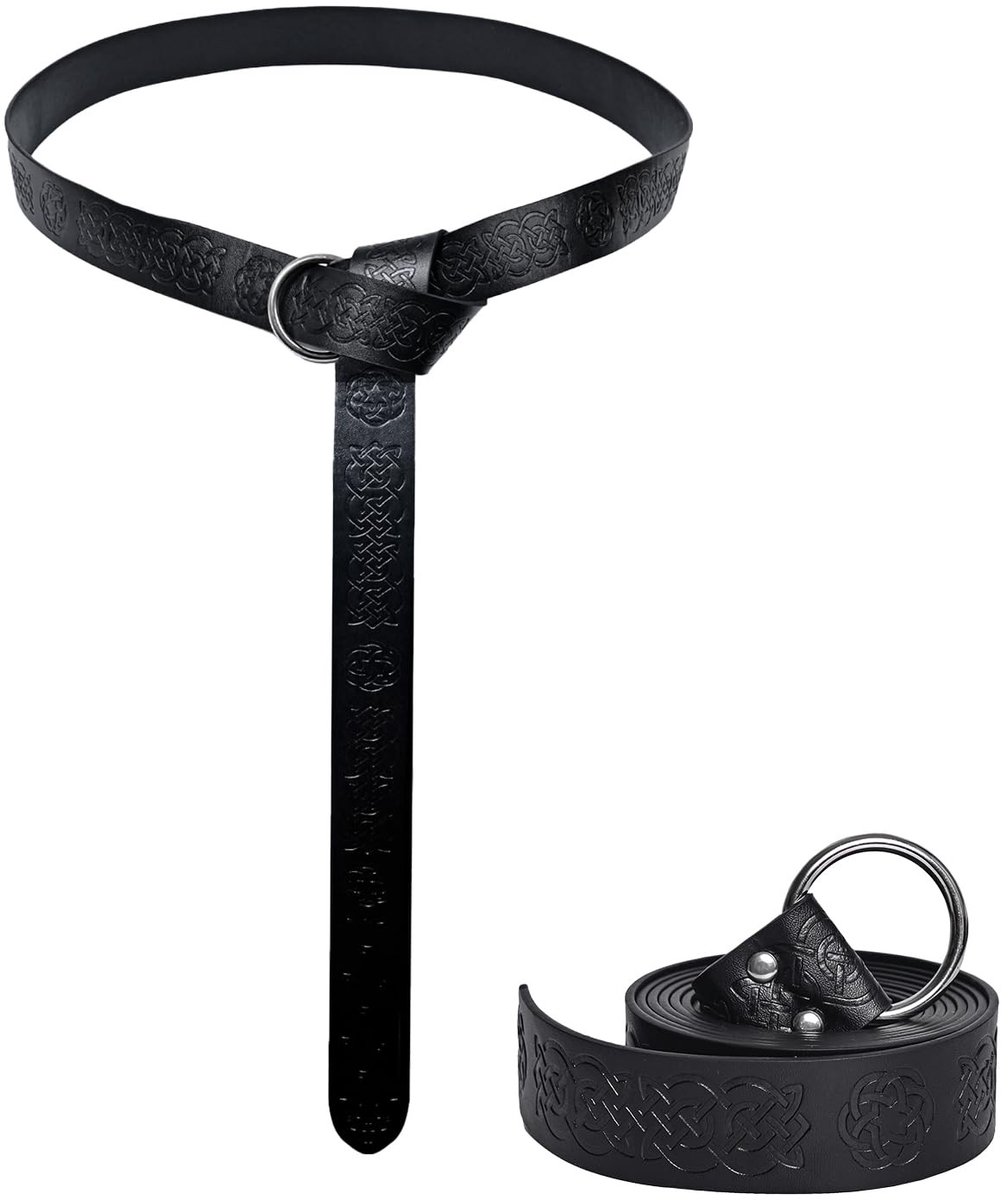 Dailygoods- Kostuumriem Middeleeuwse Stijl - Kunstleer - Verstelbare Gesp - 180 cm - Keltisch Knooppatroon - Uniseks Ridderaccessoire - Riem