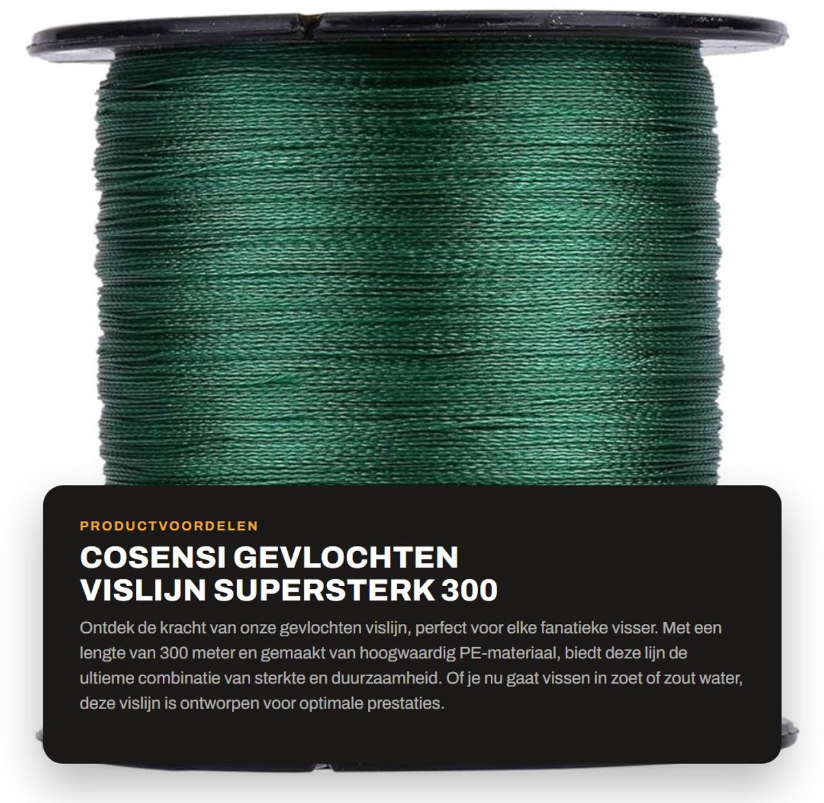 Dailygoods- Gevlochten Vislijn 300 m - PE Vislijn - Supersterke Vislijn - Multi-filament - Hoge Sterkte - Duurzaam en Robuust - Visdraad
