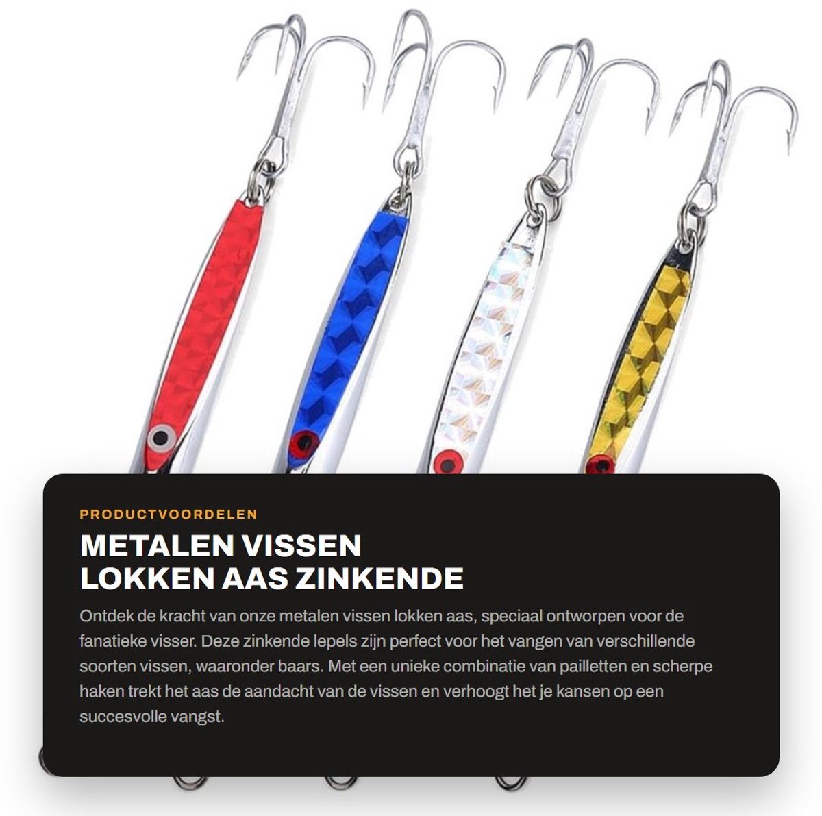 Dailygoods- Vissenlepel Metalen - Kunstaas Snoek - Kunstaas Roofvis - Kunstaas Set - Drie Haken - Hoogwaardige Verwerking