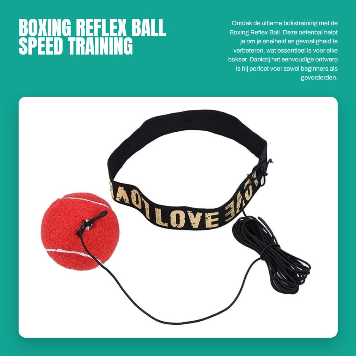 Dailygoods- Reflexbal Hoogwaardig Materiaal - Bokstraining - Speed Training - Premium Hoofdband - Draagbaar Ontwerp - Verbeter Snelheid en Gevoeligheid