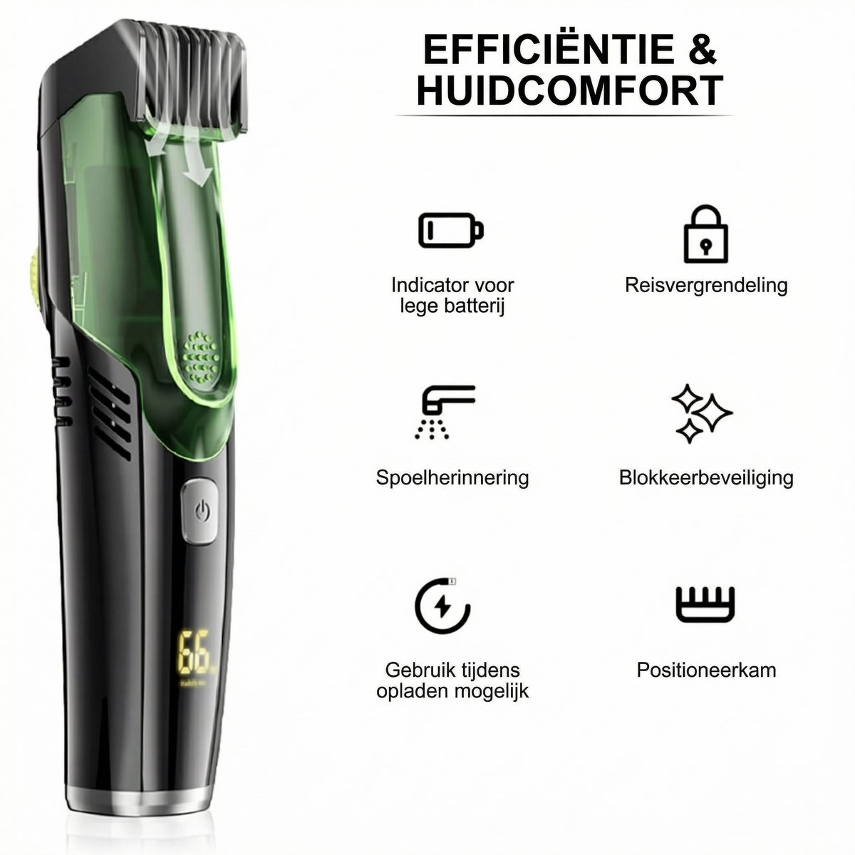 SURFOU Automatische Haarzuiger Tondeuse-Elektrische Haartrimmer met Zuigfunctie-USB Oplaadbaar Baard & Haar Knipper-Instelbare Lengte 1-20mm-IPX6 Waterdicht-Groen thumbnail 6