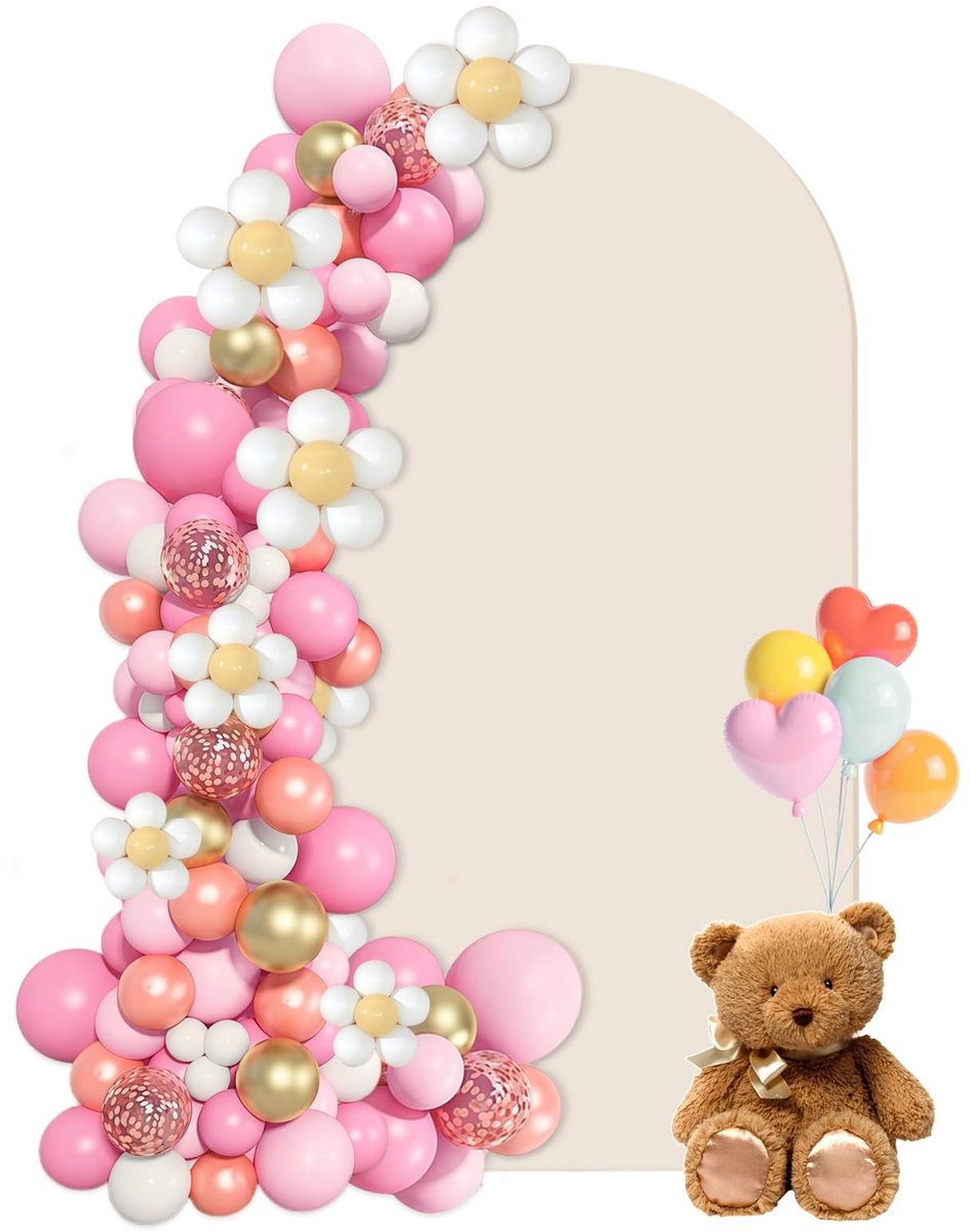 Dailygoods- Achtergrondbedekking Dubbelzijdig Design - Bruiloftsboogafdekking - Feestdecoratie - Verjaardag - Babyfeest - Lichtgewicht Polyester - Decoratieve Achtergrond