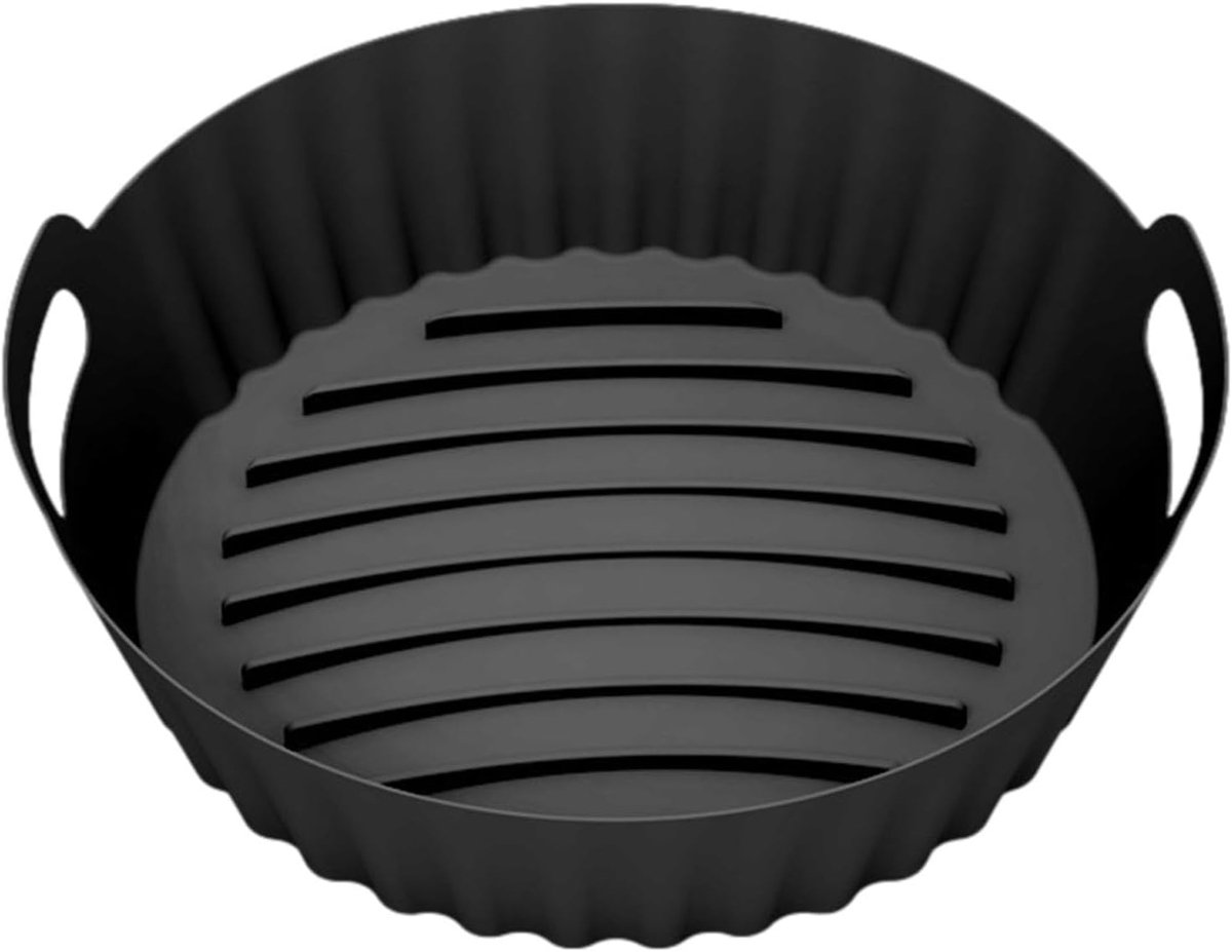 Airfryer Mand - Siliconen Bakvorm - Bakken en Grillen - Voedselveilig Siliconen - 26.8 x 12.9 x 5.7 cm - Zwart