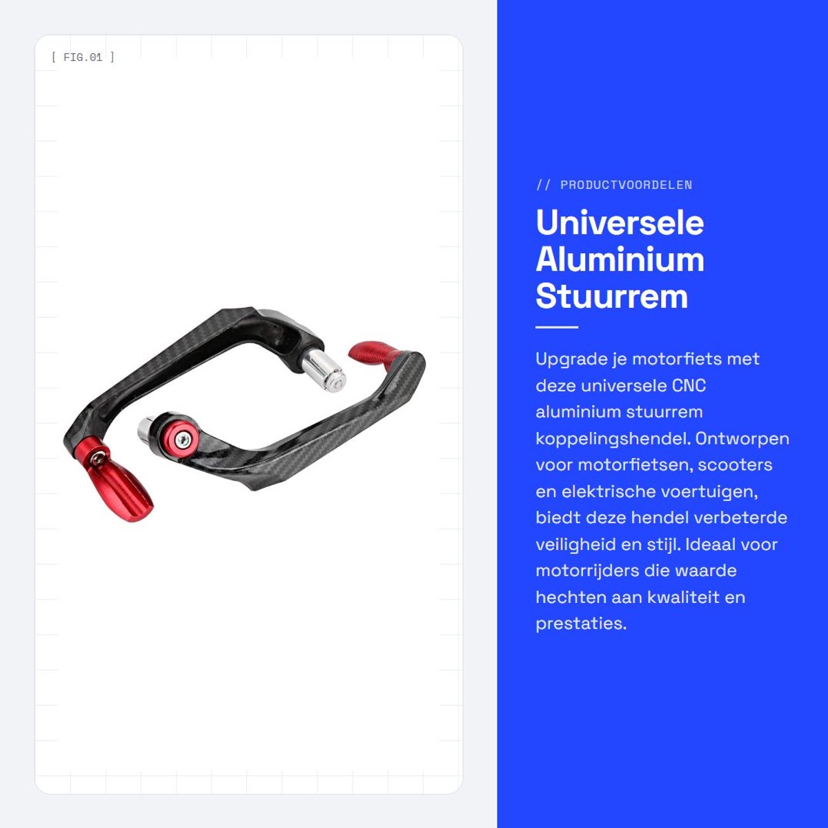 Dailygoods - Universele Aluminium Stuurrem Koppelingshendel - Motorfiets Accessoires - Rood - Bescherm en Vervang - Hoogwaardige Motoronderdelen