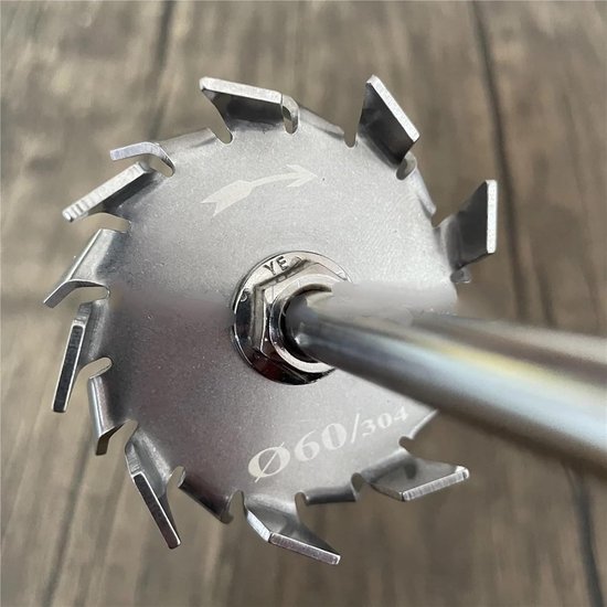 Dispergeer Roerder - Zaagtand Schijf - Laboratorium Mengen - Roestvrij Staal - 60mm Schijf - Zilverkleurig — afbeelding 2
